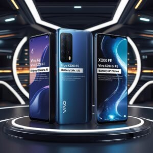 3D render of vivo x200 fe smartphone front and back